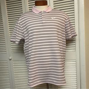 Nike Dri Fit Size XL Standard Fit Pink Gray White Stripe